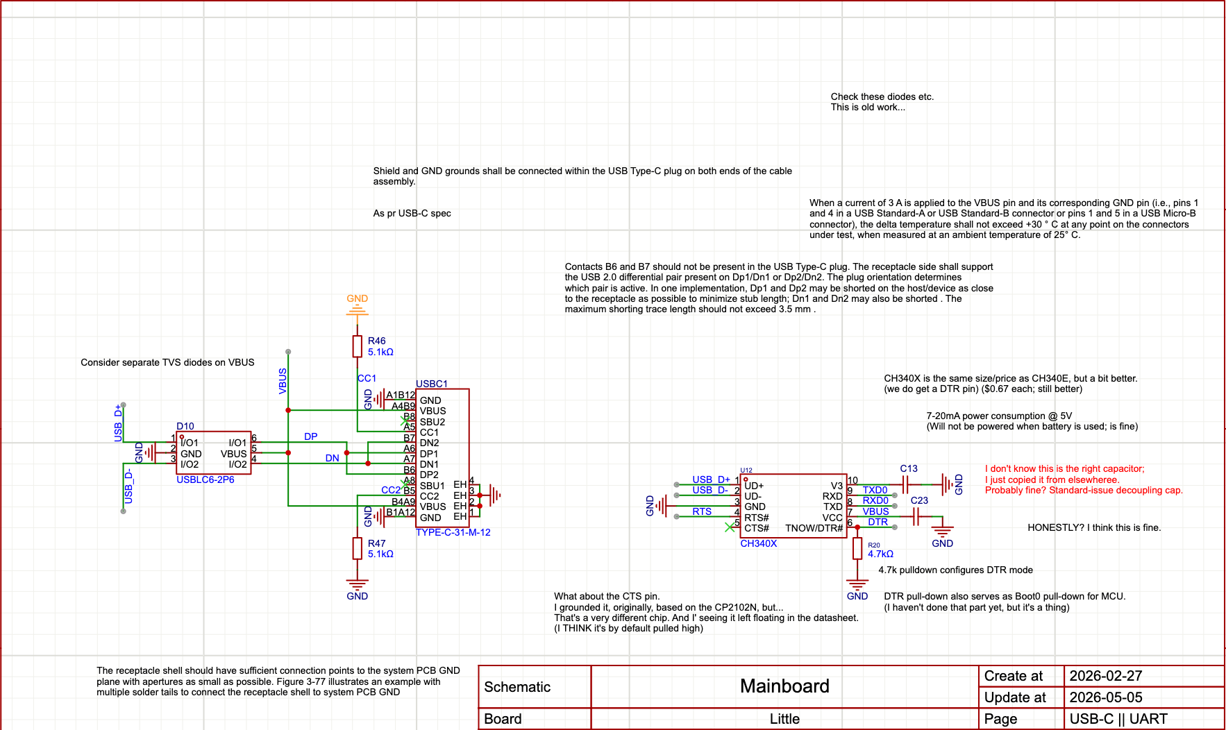 USB-C UART Schematic