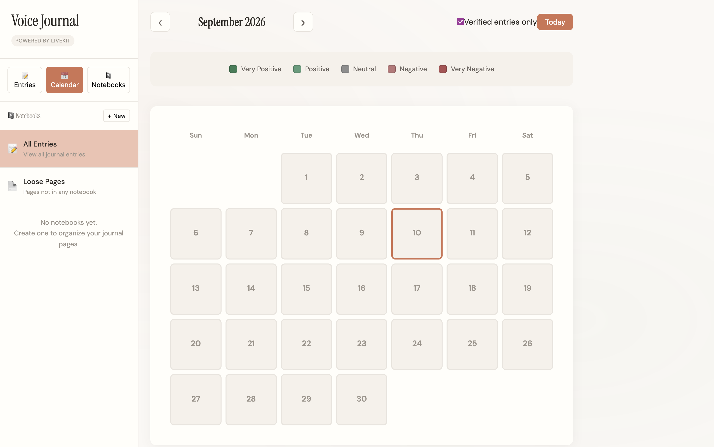 Calendar page