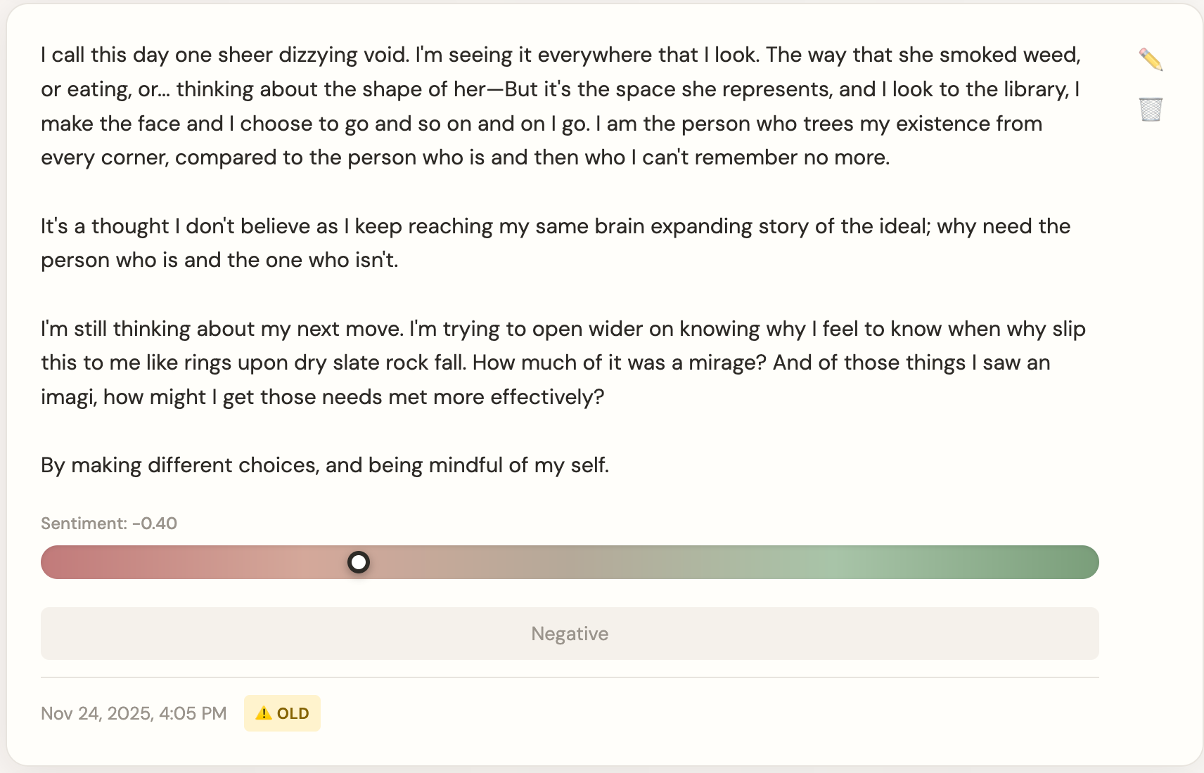 An example of the output from the transcription feature.